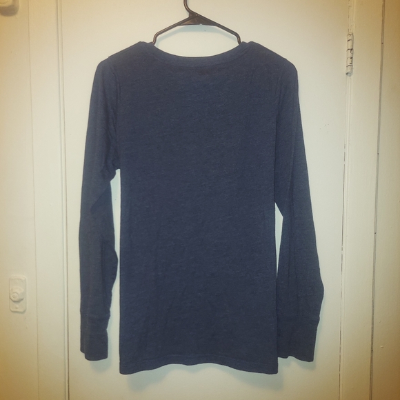 Mossimo Supply Co. Long Sleeve Boyfriend Shirt Tee Top Blue size XXL - Picture 4 of 7